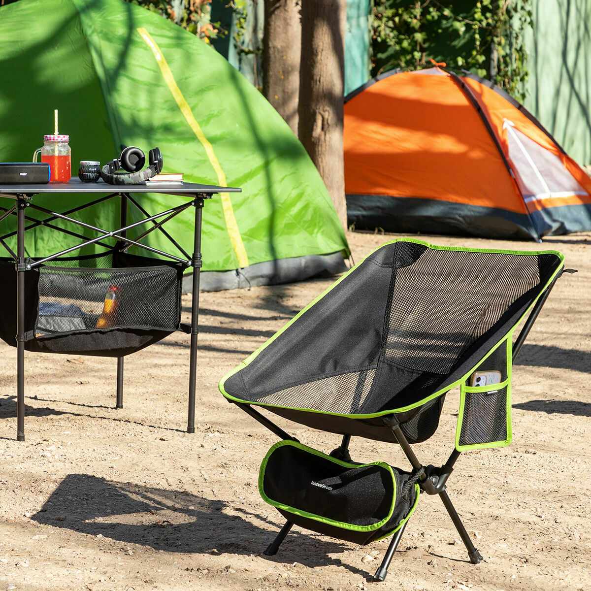 Inklapbare campingstoel Aktive Donker grijs 45 x 91 x 47 cm (6 Stuks Inklapbare campingstoel Aktive Donker grijs 45 x 91 x 47 cm (6 Stuks
