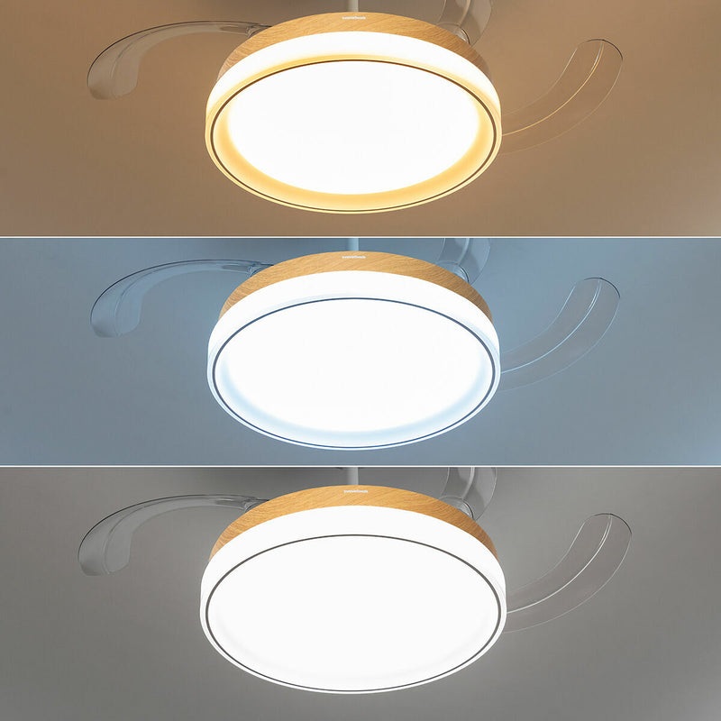 Ventilatore da Soffitto con Luce LED e 4 Pale Retrattili Blalefan InnovaGoods Legno 72 W