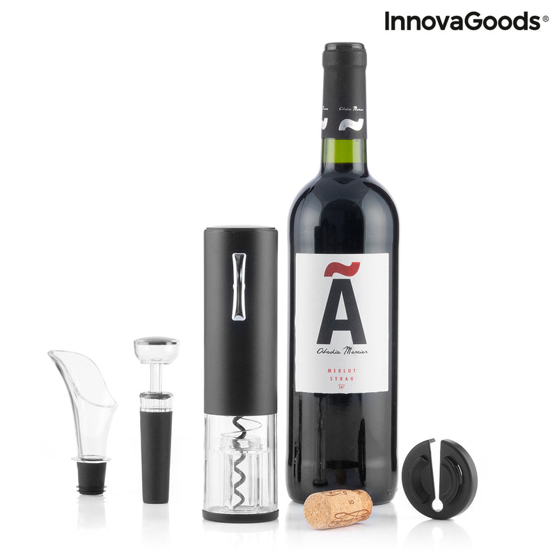 Sacacorchos Eléctrico Recargable con Accesorios para Vino Corklux InnovaGoods