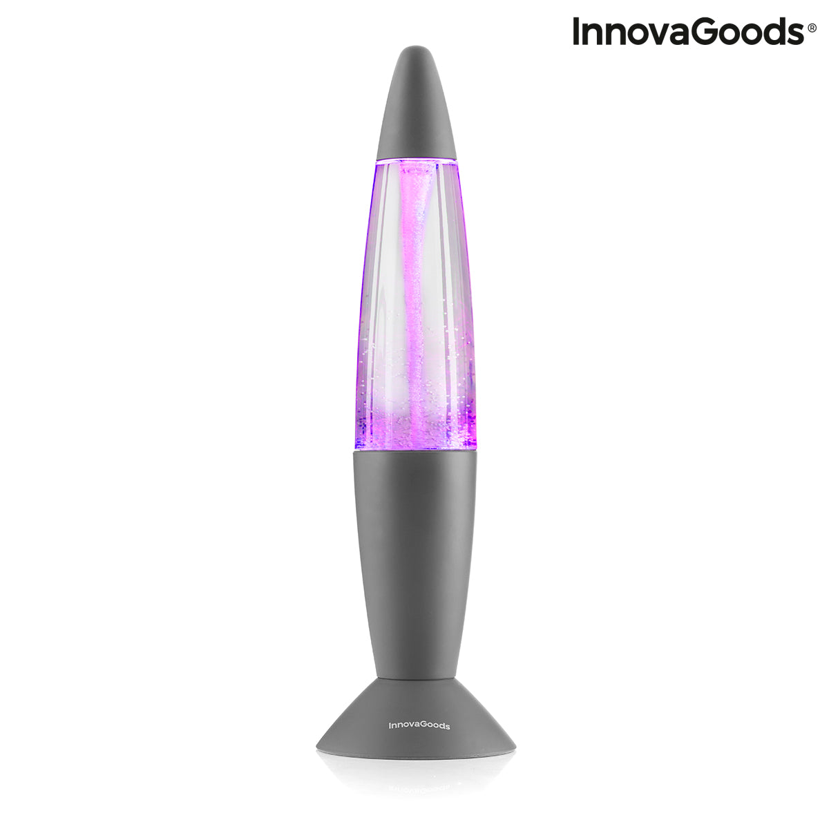 LAMPADA LED CAMBIA COLORE CON BASE ARGENTO - LAVA LAMP