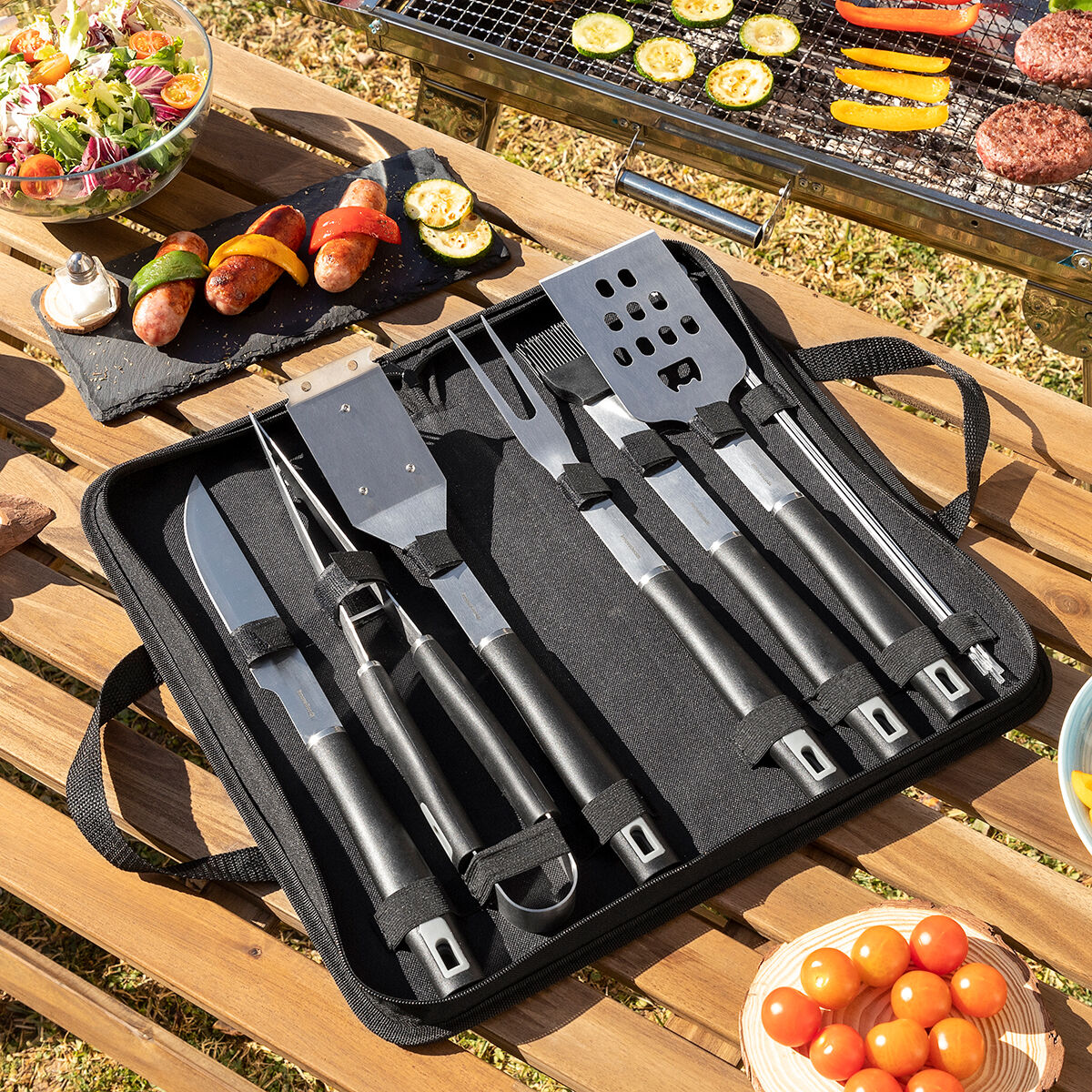 Grillzubehör-Set mit Tragetasche BBSet InnovaGoods 12 Stücke – InnovaGoods  Store