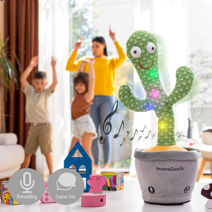 Tanzender und sprechender Kaktus mit Musik und bunten LEDs, wiederaufl –  InnovaGoods Store