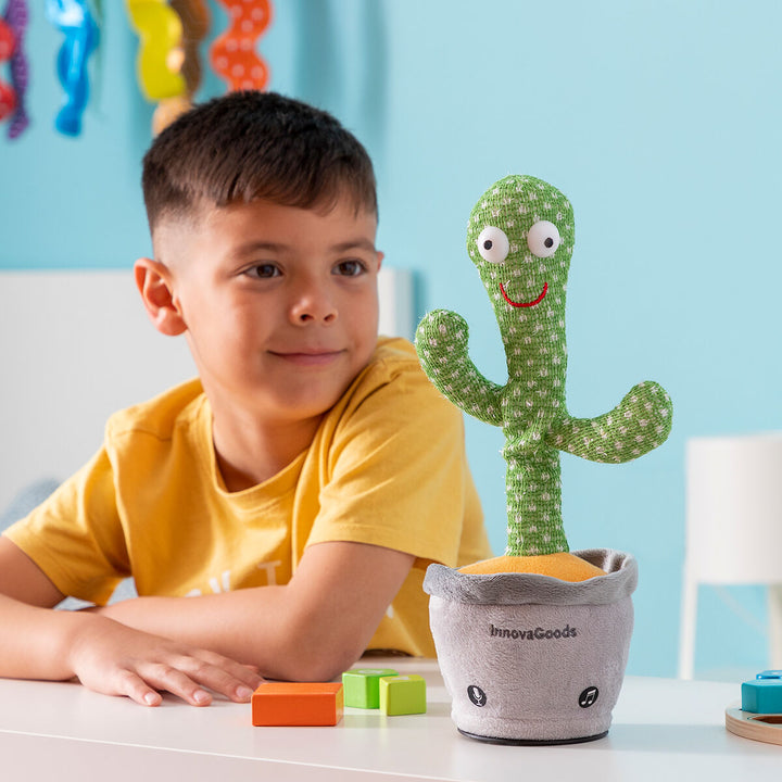 Tanzender und sprechender Kaktus mit Musik und bunten LEDs, wiederaufl –  InnovaGoods Store