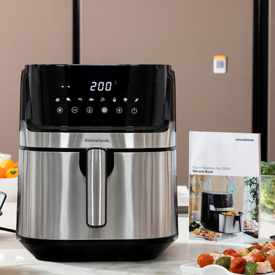 въздушен фритюрник InnovaGoods Fryinn Pro 5500 Черен 1700 W 5,5 L Неръждаема стомана