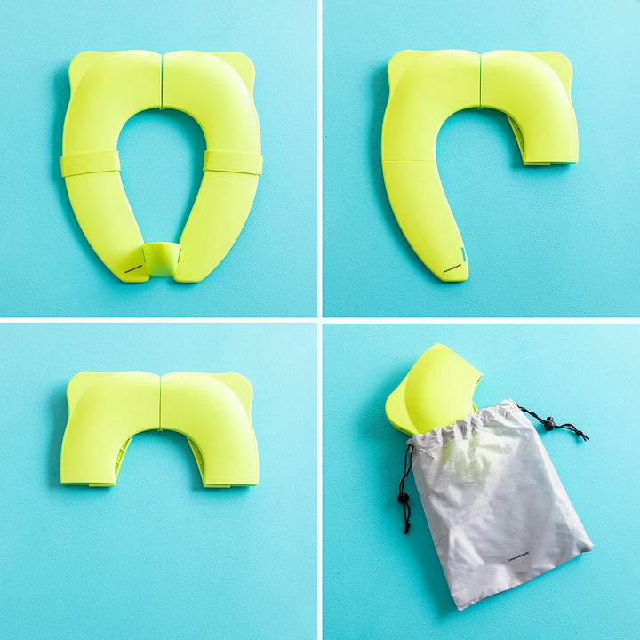 Gimars [Upgraded versie] Opvouwbare toiletbril kinderen toilettrainer, reizen wc-bril toilet potje voor onderweg (roze
