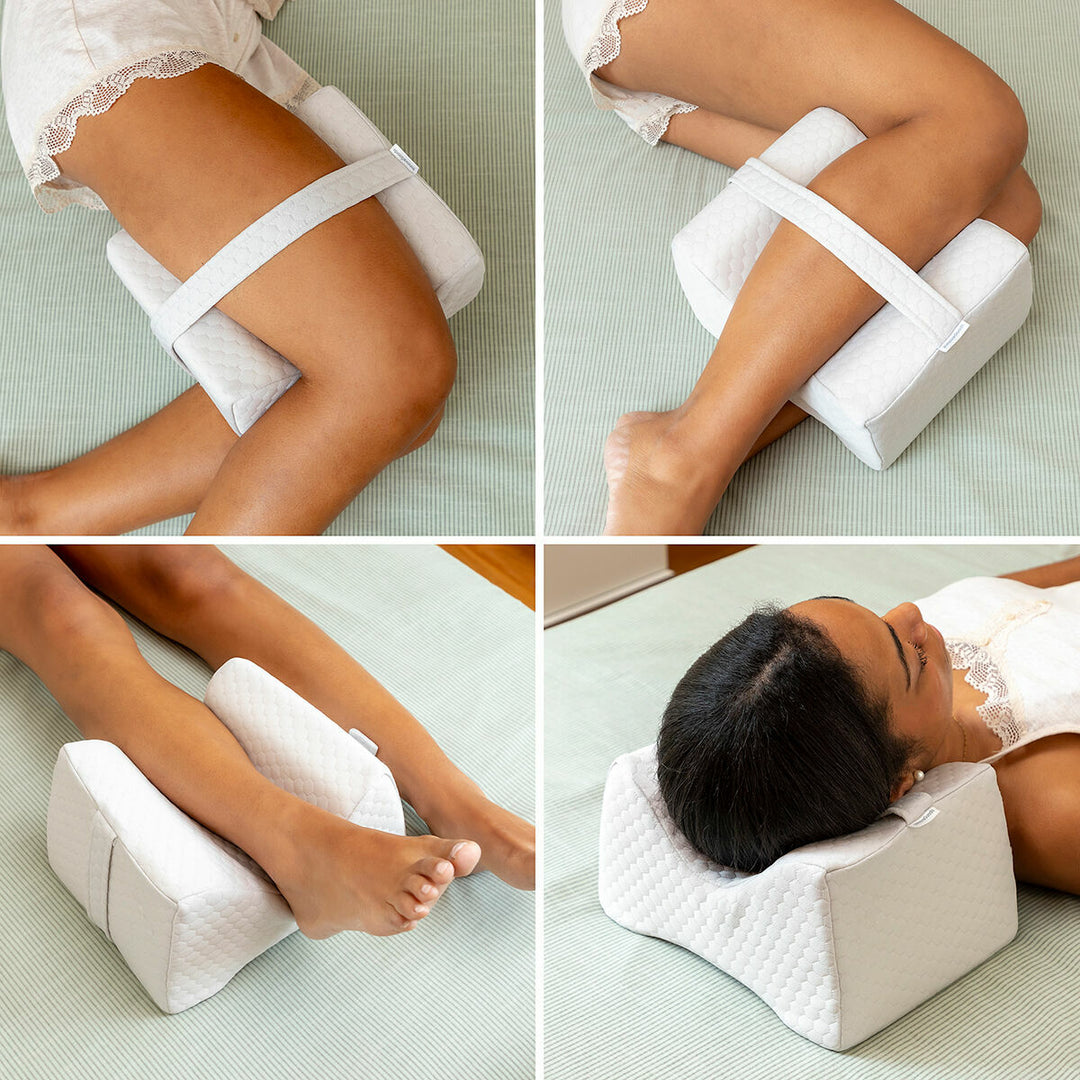 LITSPOT Housse De Coussin Oreiller De Jambe Rafraîchissante - Lavable Avec Sangle Élastique - Gris