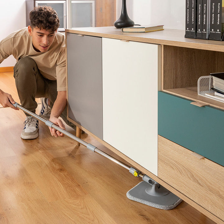 ning Mop met wringer, automatische dweil met emmervloerreinigingssysteem, moeiteloos dweilen voor meerdere ruimtes, balkon, woonkamer, slaapkamer, keuken, studeerkamer, dweil ning Mop met wringer, automatische dweil met emmervloerreinigingssysteem, moeiteloos dweilen voor meerdere ruimtes, balkon, woonkamer, slaapkamer, keuken, studeerkamer, dweil