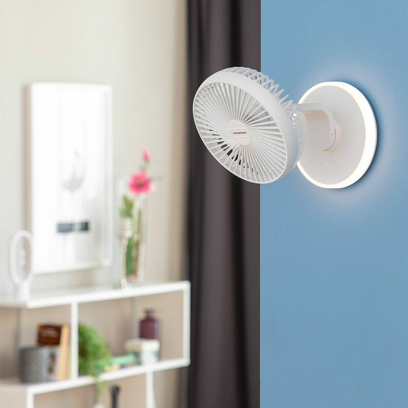 Ventilator de birou reîncărcabil cu LED-uri FanLed InnovaGoods Ø6,6&