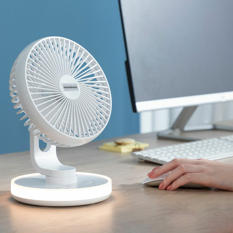 Rechargeable Desk Fan with LED FanLed InnovaGoods Ø6,6&