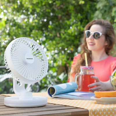 Ventilator de birou reîncărcabil cu LED-uri FanLed InnovaGoods Ø6,6'' 4000 mAh