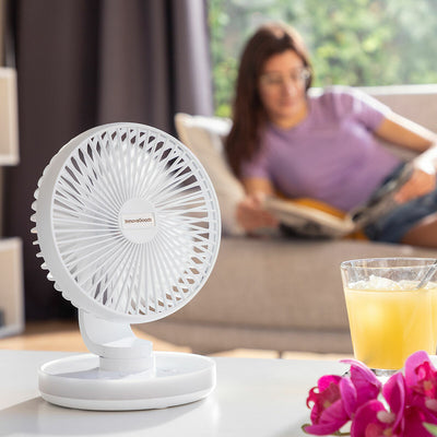 Namizni ventilator za polnjenje z LED lučjo FanLed InnovaGoods Ø6,6'' 4000 mAh