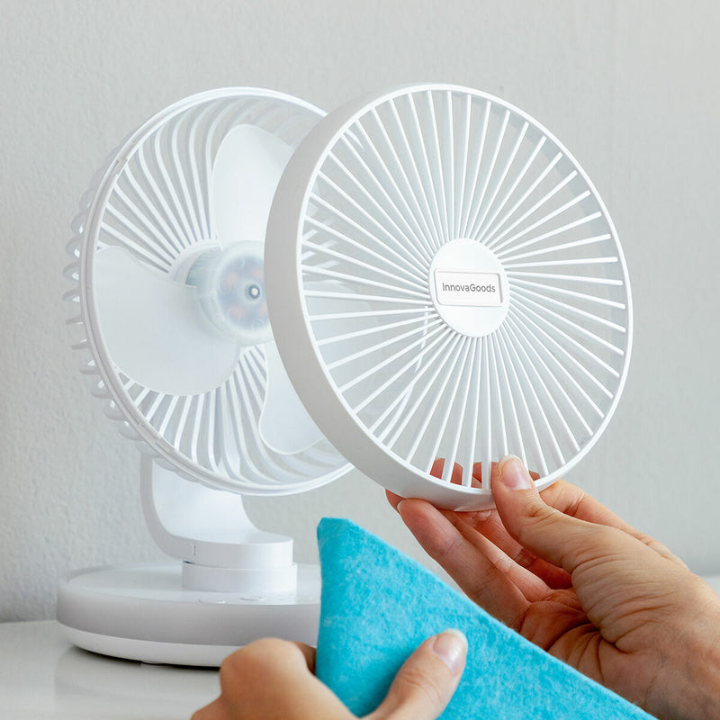 Rechargeable Desk Fan with LED FanLed InnovaGoods Ø6,6&