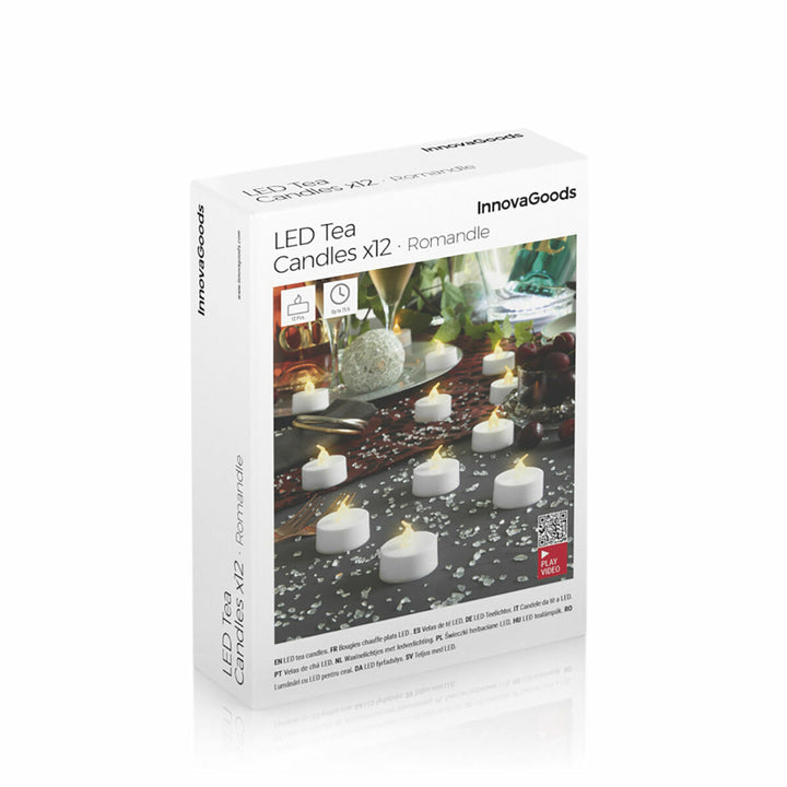 Lot De 12 Bougies LED Chauffe-plat - Flamme Vacillante Réaliste, Piles Incluses, Déco Halloween Noël