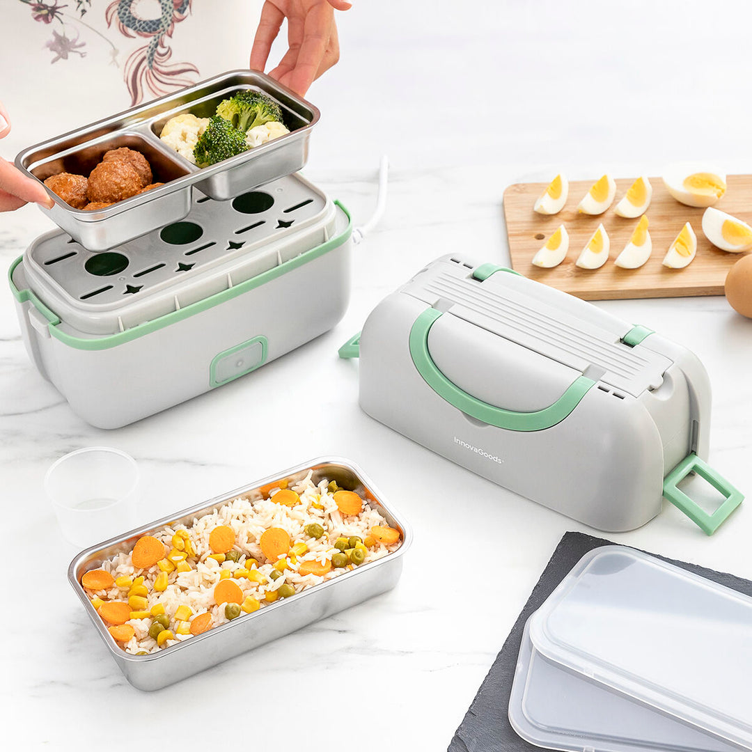 InnovaGoods Beneam Fiambrera Eléctrica de Vapor 3 en 1 con Recetas