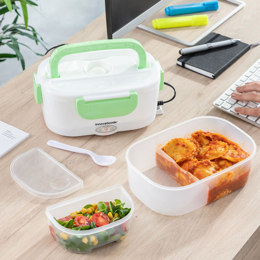Thulos TH-ELB106 Schiscetta Elettrica 40W 1,05L (0,6+0,45) - Lunch Box Con Adattatore Auto E Cucchiaio - Scalda Cibo