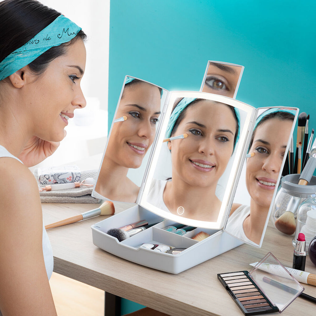 Personalisiertes Geschenk Für Frauen – Taschenspiegel Mit LED-Licht, 1x/3x Vergrößerung, Faltbar & Magnetisch – Ideal Für Reise, Make-up, Als Geschenk