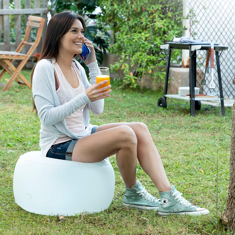 Pouf Gonflable LED Multicolore InnovaGoods Avec Télécommande - Résistant à L'Eau, Pompe Incluse