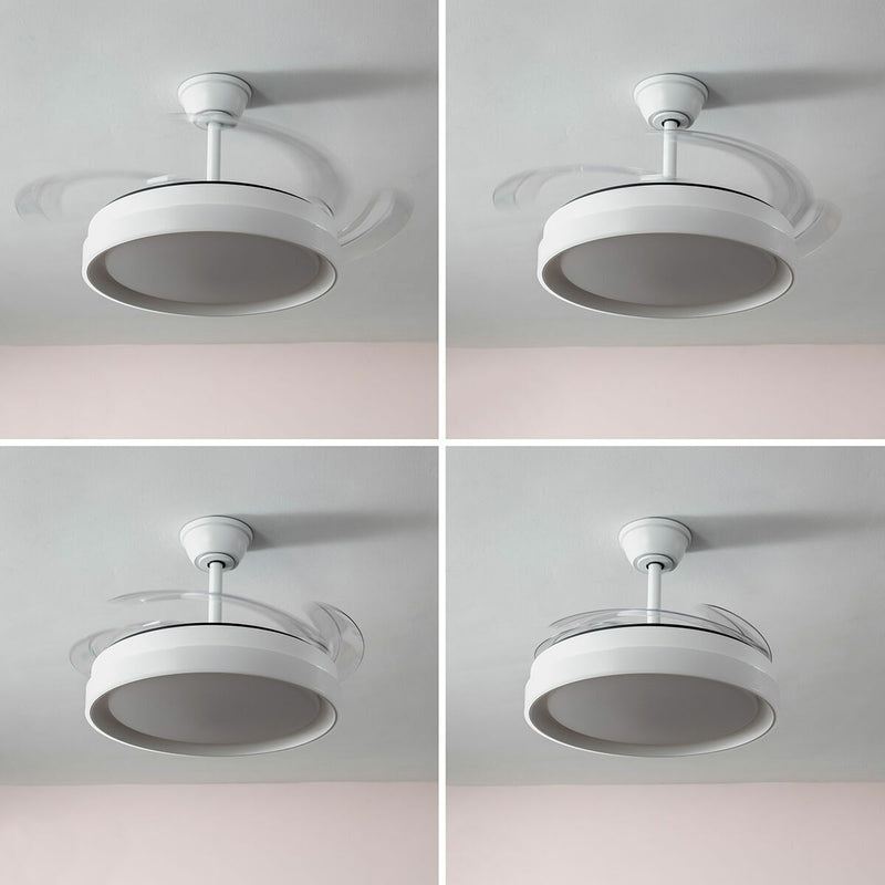 Ventilatore da Soffitto con Luce LED e 4 Pale Retrattili Blalefan InnovaGoods Bianco 72 W