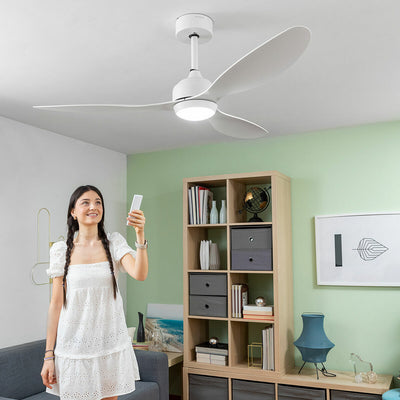 Ventilator de tavan cu lumină LED și 3 palete ABS Flaled InnovaGoods Alb 36 W