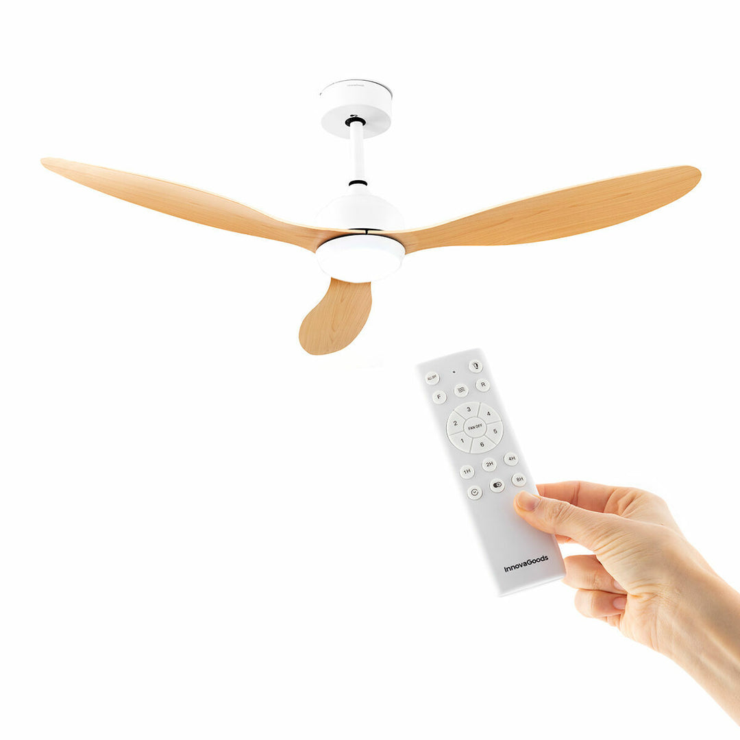 Ventilateur de plafond LED, 45W avec pales rétractables Aneto cuir Ventilateur de plafond LED, 45W avec pales rétractables Aneto cuir