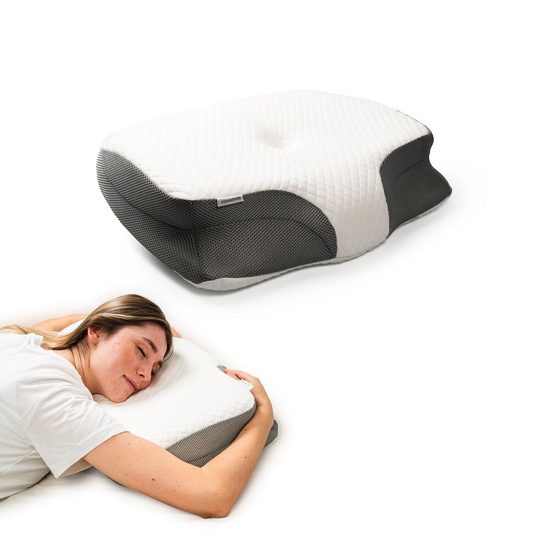 Oreiller Ergonomique Pour Jambes InnovaGoods - Mousse Mémoire Forme Papillon - Sangle Réglable - Gris