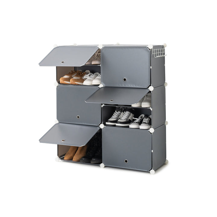 Scarpiera Scarpiera Portatile, Organizzatore per riporre Le Scarpe a 4 Livelli Scarpiera Modulare Impilabile in Plastica con Porta per la Casa, Organizzatore per La Camera da Letto
