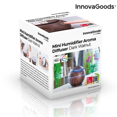 Mini Humidificador Difusor de Aromas Dark Walnut InnovaGoods