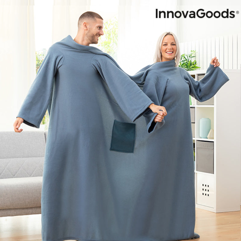 Coperta con Maniche Doppia con Tasca Centrale Doublanket InnovaGoods