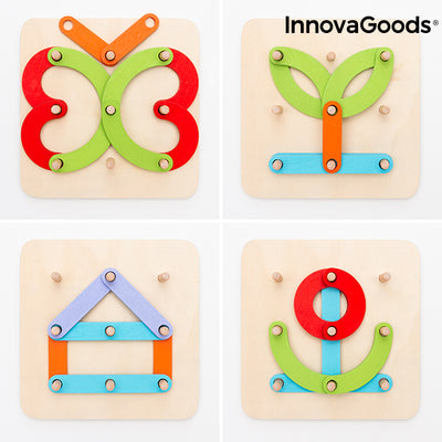 Holzspielzeug zum Zusammenbauen von Buchstaben und Zahlen Koogame InnovaGoods 27 Stücke
