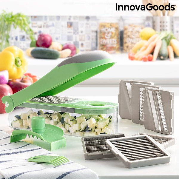 7-in-1 groentesnijder, rasp en mandoline met recepten en accessoires Choppie Expert InnovaGoods