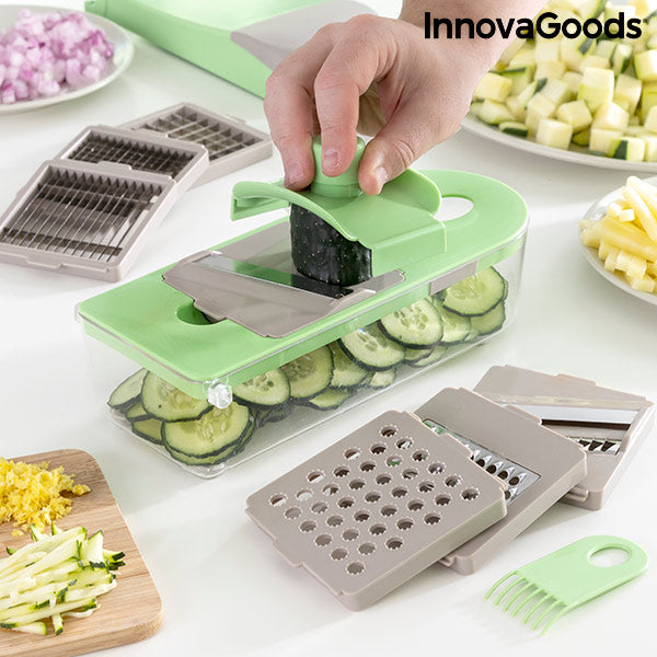 Cortador de Verduras, Ralador e Mandolina com Receitas e Acessórios 7 em 1 Choppie Expert InnovaGoods