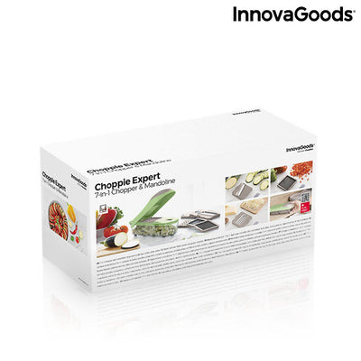 Cortador de Verduras, Ralador e Mandolina com Receitas e Acessórios 7 em 1 Choppie Expert InnovaGoods