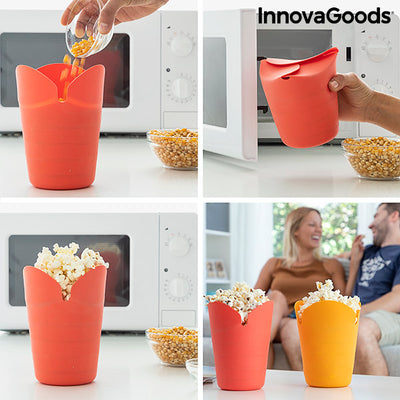 Contenitori per Pop-corn Pieghevoli in Silicone Popbox InnovaGoods (Pacco da 2)