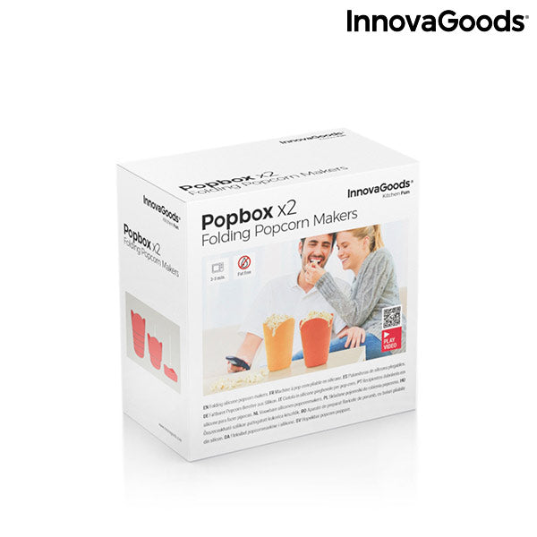 Contenitori per Pop-corn Pieghevoli in Silicone Popbox InnovaGoods (Pacco da 2)