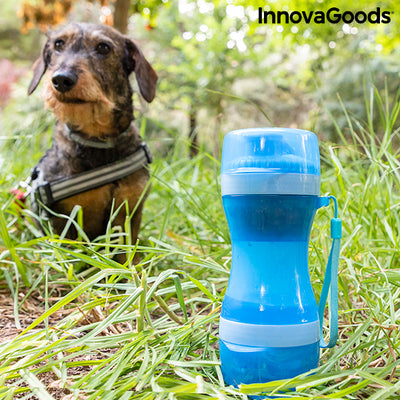 2-in-1 fles met water en voederbakken voor huisdieren Pettap InnovaGoods