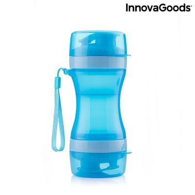 2-in-1 bottle with water and food containers for pets Pettap InnovaGoods