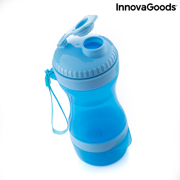 Botella con Depósito de Agua y Comida para Mascotas 2 en 1 Pettap InnovaGoods
