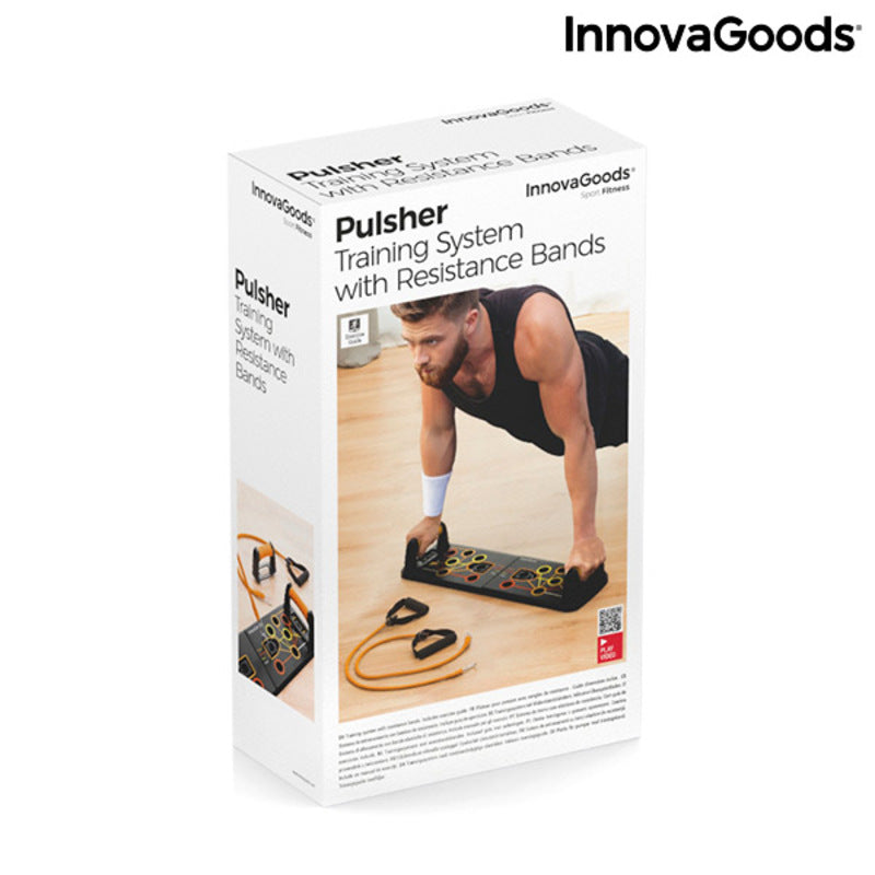 Masă Push-Up cu benzi de rezistență și ghid de exerciții Pulsher InnovaGoods