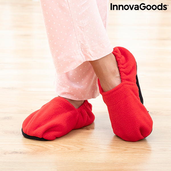 Microwavable Heated Slippers InnovaGoods Red