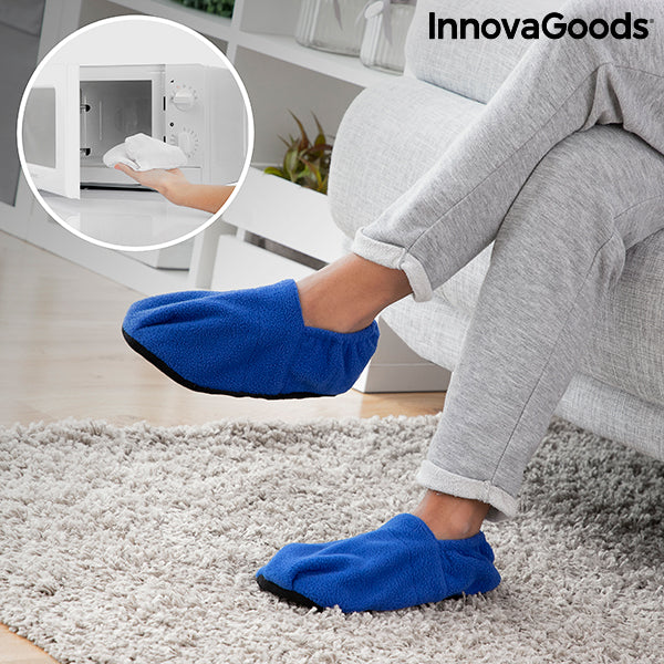 Microwavable Heated Slippers InnovaGoods Blue