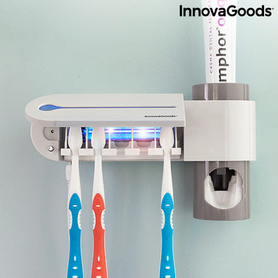 Esterilizador UV de Cepillos Dentales con Soporte y Dispensador de Dentífrico Smiluv InnovaGoods - InnovaGoods Store