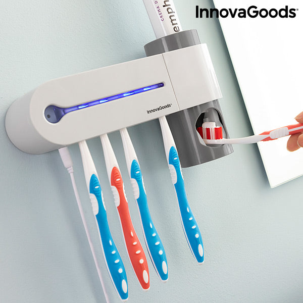 Distributeur de dentifrice avec porte brosse à dents innovagoods