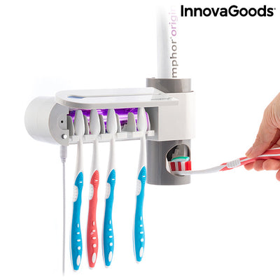 Esterilizador UV de Cepillos Dentales con Soporte y Dispensador de Dentífrico Smiluv InnovaGoods - InnovaGoods Store