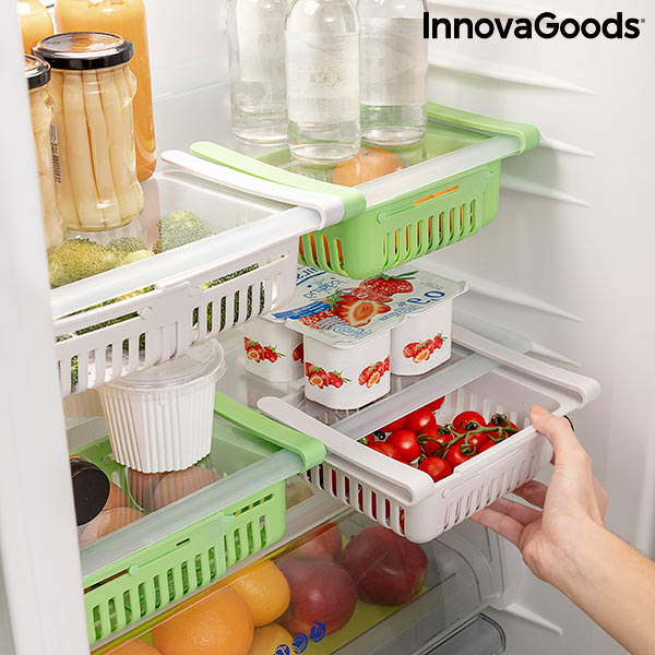 Állítható hűtőszekrény-szervező Friwer InnovaGoods 2 egység