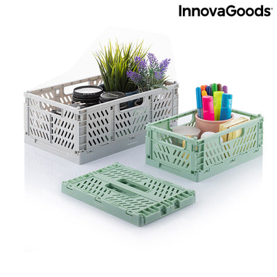 Set di 3 Scatole per Organizzazione Pieghevoli e Impilabili Boxtor InnovaGoods