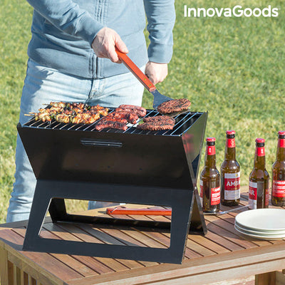 Opvouwbare draagbare barbecue voor gebruik met houtskool FoldyQ InnovaGoods