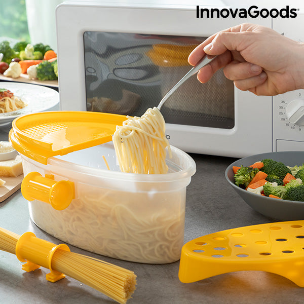 Dispozitiv pentru gătit paste pentru cuptorul cu microunde 4 în 1 cu accesorii și rețete Pastrainest InnovaGoods