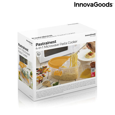 Микровълнова тенджера за паста 4 в 1 с аксесоари и рецепти Pastrainest InnovaGoods