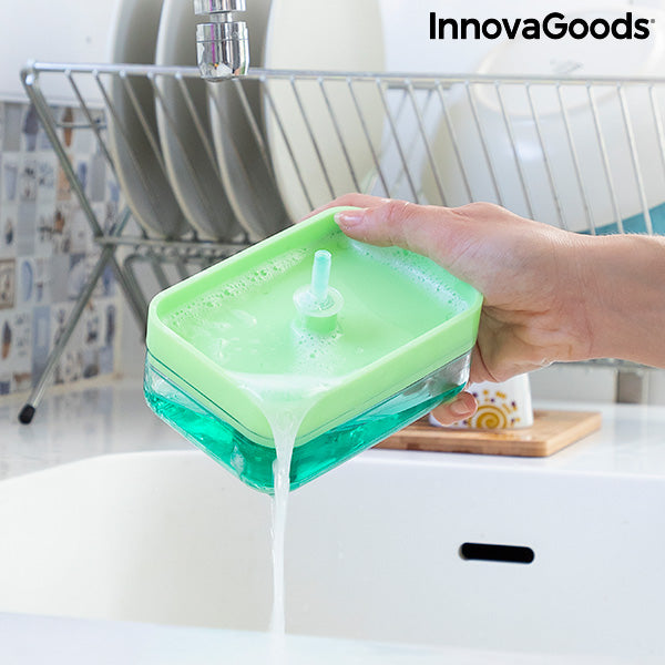 Dispenser di Sapone 2 in 1 per Lavandino Pushoap InnovaGoods