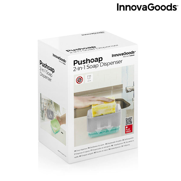 Distribuitor de săpun 2-în-1 pentru chiuvetă Pushoap InnovaGoods